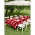 thumbnail image 3 of Outdoor Tablecloth with Umbrella Hole and Zipper, Red Plaid Rectangle Table Cloth 54x80 Inch Waterproof Tablecloth, Modern Art Checkered Farmhouse Picnic Table Cover for Patio Camping, 3 of 7