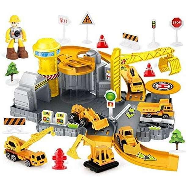 HOT】 Alloy Engineering Construction Boy Children Music And Excavator Car  Lot Site Set Gifts Parking