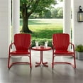 thumbnail image 4 of Crosley Furniture Ridgeland 3Pc 22"Round Metal Patio Conversation Set in Red, 4 of 7