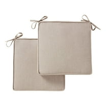 Sunbrella Outdoor Square Chair Pad (2-Pack), Cast Ash