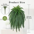 thumbnail image 2 of Ferns Artificial Plants Large Fake Ferns 52 Fronds leaves 47" Long Big Boston Fern Fake Plants Hanging Shrubs for Home Garden Porch Farmhouse Decor, 2 of 6