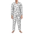 thumbnail image 3 of Balery Hand Drawn Turtle Pattern Pajama Sets for Men Long Sleeve 2 Piece Sleepwear Loungewear Sets Soft PJ's with Pockets Long Sleeve Comfy Pj Sets-Medium, 3 of 7