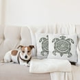 thumbnail image 4 of Ambesonne Tribal Throw Pillow Cover 2 Pack, Turtle Maori, 18", Black and White, 4 of 7
