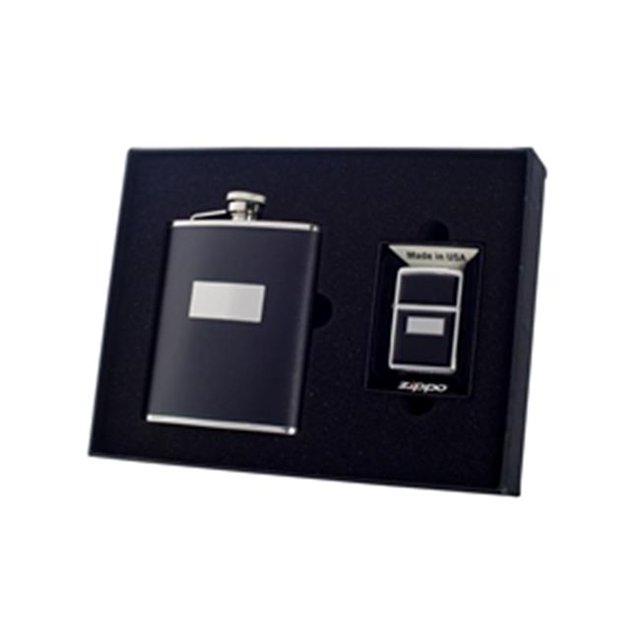 Visol VSET51-1188-355 Ontario 6 oz Flask & Zippo Lighter Gift Set