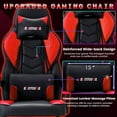 thumbnail image 5 of ECOTOUGE Gaming Chair with Footrest, Big and Tall Silla Gamer with Massage Lumbar Support, Ergonomic Gamer Chair with Reclining High Back, 360° Swivel Gaming Computer Chair, Red, 5 of 16
