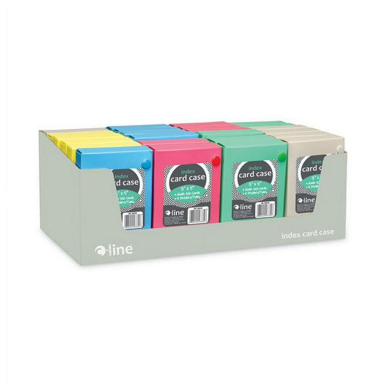 Index Card Case, Holds 100 3 x 5 Cards, 5.38 x 1.25 x 3.5, Polypropylene, Assorted Colors Index Card Case, Holds 100 3 x 5 Cards, 5.38 x 1.25 x 3.5, Polypropylene, Assorted Colors