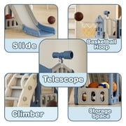 KORIMEFA Toddler Slide Set, Slide for Toddlers Age 1-4 with Basketball Hoop and Ball, Slide for Kids, Indoor Outdoor Backyard Playground Climbing Baby Slide Toy