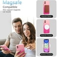thumbnail image 6 of Magnetic Case for iPhone 11 6.1 inch, Bi-Color Case Compatible with MagSafe Charger Clear Cover with Camera Lens Protector Soft Silicon Phone Case - Pink Red, 6 of 14