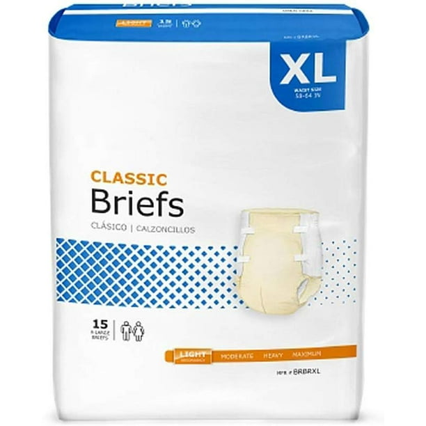 Adult Incontinent Briefs. Case of 60 Disposable Adult Briefs. XL Size