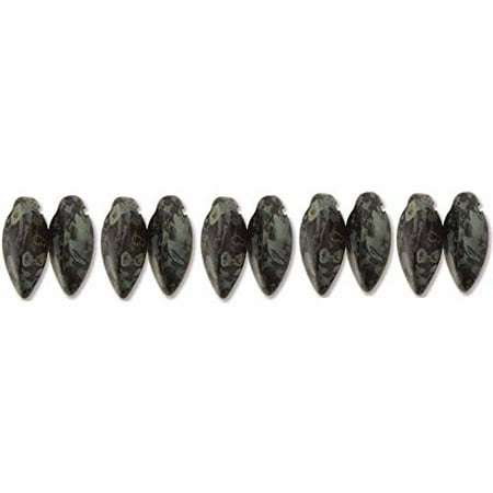 Jet Twist - Jet Matte Picasso Czech Glass Twist, Loose Beads, 6x12mm Apprx 25 bead loose strand
