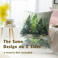 thumbnail image 6 of Christmas Throw Pillow Covers 20x20 Set of 2, Winter Green Pine Tree Snowflake Forest Farmhouse Decorative Pillow Cases Cotton Cushion Cover for Home Sofa Couch Decor, 6 of 6