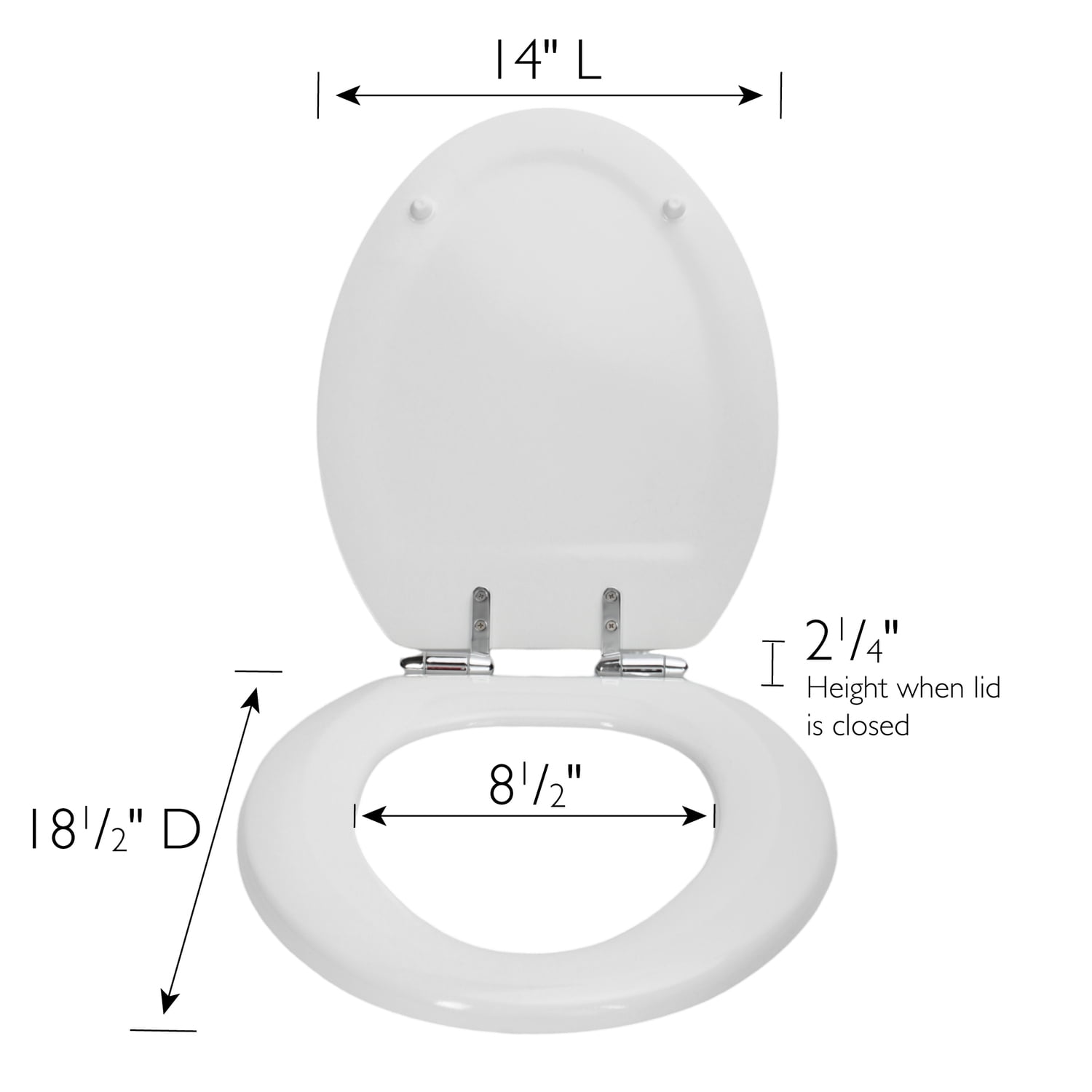 Design House Dalton Elongated Oval Wood Toilet Seat in White for Bathroom