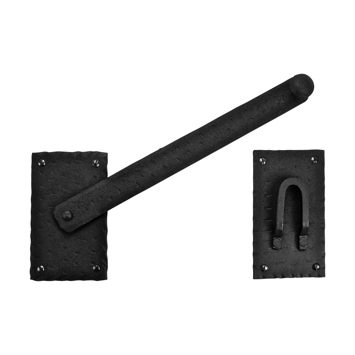 Renovators Supply Manufacturing Black Wrought Iron Gate Flip Latch 12" Large Antique Two Sided Flip Locks Rust Resistant Powder Coated Barn Door and Fence Gate Latches with Hardware Pack of 3