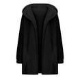 thumbnail image 6 of Winter Clearance Winter Coats for Women Solid Winter Faux Coats Long Sleeve Hoddede Pockets Fleece Jacket Casual Trendy Outerwear Coat Long Sleeve Outwear Clearance, 6 of 8