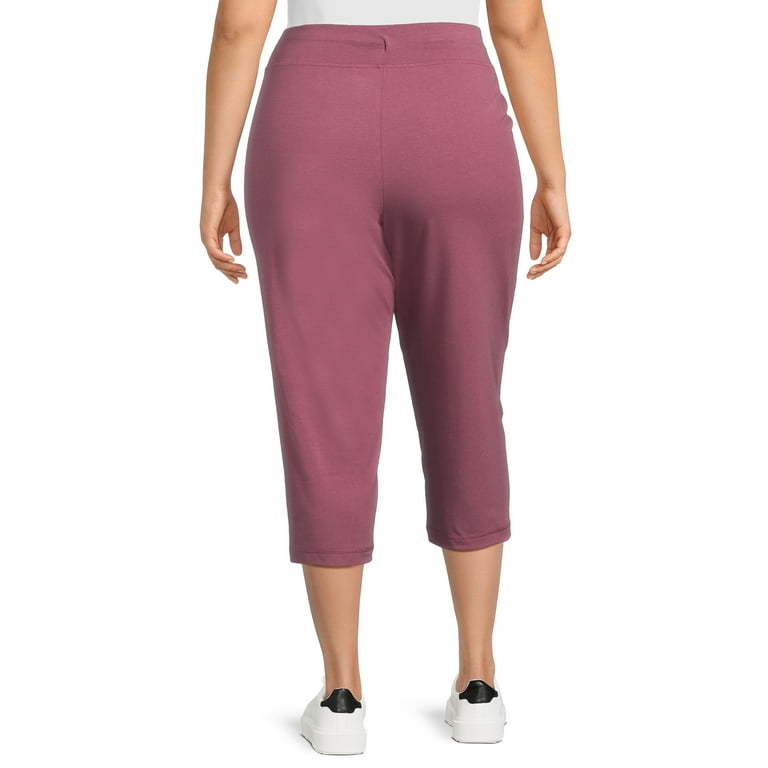 Athletic Works Women's Plus Size Athleisure Core Knit Capri Pants, Sizes 1X- 4X 