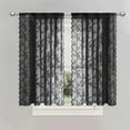 thumbnail image 3 of 1pc Romantic Lace Sheer Curtain, Flower Lace Window Curtains for Living Room Bedroom Home Decor, Window Screening Rod Pocket, 3 of 9