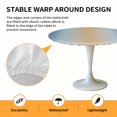 thumbnail image 2 of Elastic Fitted Round Tablecloth, Blue Ombre Waterproof Stretch Table Cover for 55"-60" Tables, Modern Yellow Gradient Farmhouse Art Washable Outdoor Tablecloths for Patio, Picnic, Camping, 2 of 9