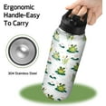 thumbnail image 3 of Frog Water Bottles with Straw, 32 Oz Insulated Stainless Steel Tumbler Cup Mug Frog Gifts for Women Girls Frog Lovers, 3 of 6