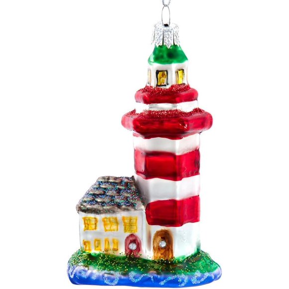 Glass Hilton Head, SC Lighthouse Christmas Tree Ornament Holiday Hanging Christmas Tree Decoration