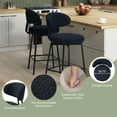 thumbnail image 6 of WestinTrends Alexandria Modern Upholstered Sherpa Fabric Counter Height Bar Stools with Back (Set of 2), Navy Blue, 6 of 14