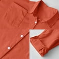 thumbnail image 4 of Harpily Trousers Suit Women Casual Solid Retro Plus Size Cotton Button Shirt High Waist Loose Pocket Long Pant Suit Orange Orange 3XL, 4 of 5
