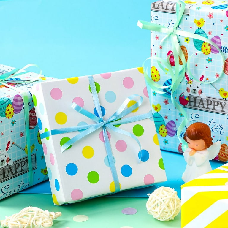 Graphics and More Cute Blue Easter Egg with Daisies Premium Roll Gift Wrap Wrapping Paper, Size: 72