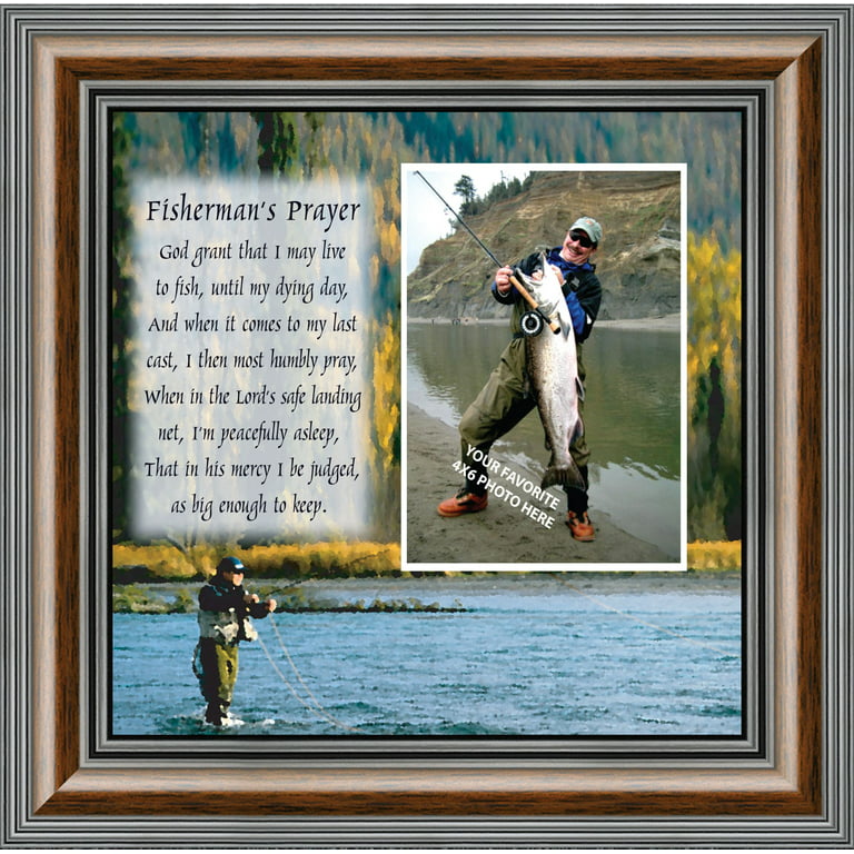 Fly Fishermen Pray, Personalized Picture Frame Decorations for Home An