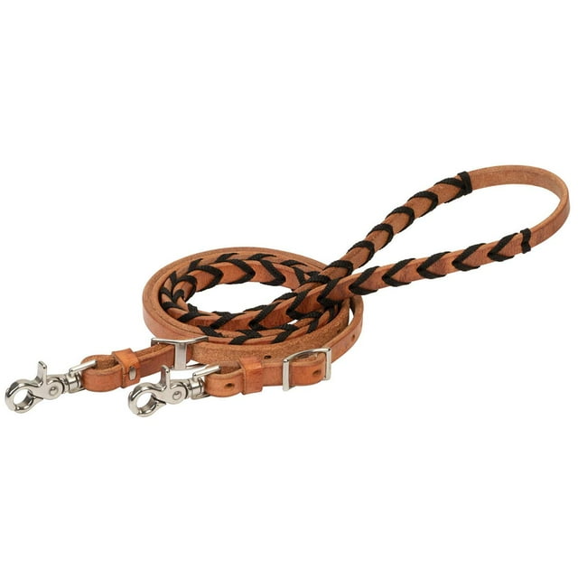 Laced Barrel Rein with Polyester Shoe Lacing, 5/8" x 8'