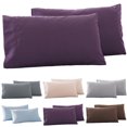 thumbnail image 1 of Yesbay - Juego de 2 fundas de almohada de color liso para cama tamaño king y queen, para decoración del hogar, dormitorio, color café, 1 of 8
