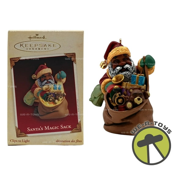 Santa's Magic Sack African American Santa Hallmark Keepsake Ornament New 2005