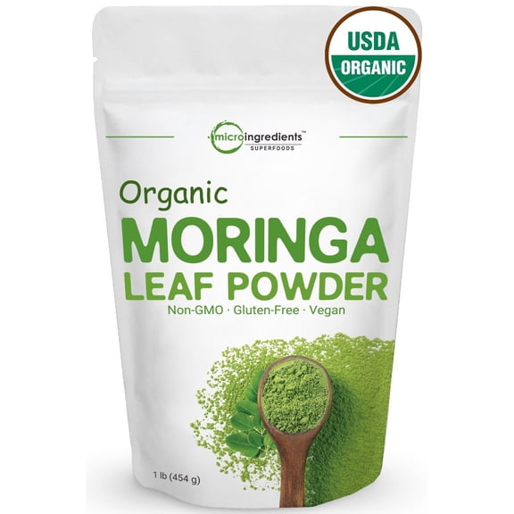 Micro Ingredients Organic Moringa Powder (Moringa Oleifera Leaf Powder), 2 Pounds (32 Ounce)