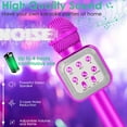 thumbnail image 3 of Micrófono de karaoke inalámbrico Bluetooth para niños, 5 en 1 portátil de mano Micrófono de karaoke Altavoz Reproductor Grabador con luces LED para niños Niñas Niños Adolescentes Cumpleaños, 3 of 5