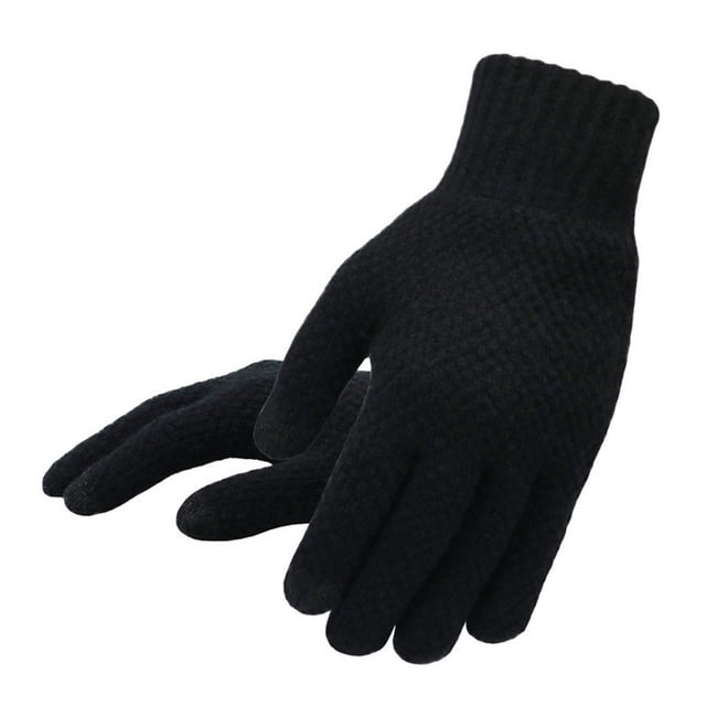 Kcodviy Men's Winter Solid Color Gloves Mitten Knitted Warm Gloves with Women Gloves Mitten T-Ouch Screen Gloves Mittens Men Winter Warm Mittens for Women Cold Weather insulated