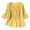 Yellow, variant on BaoFuBaoMei Embroidered Tops for Women Plus Size V Neck Elbow Sleeve Shirts Trendy Solid Blouse Loose Breathable Outfit