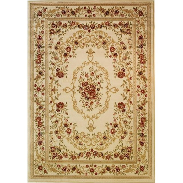 Infinity Home 18325 Dulcet Versaille Tapis Rectangulaire 5 Pi x 7 Pi 2 Po Ivoire