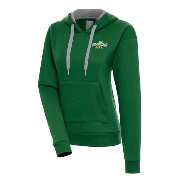 Women's Antigua Green San Francisco Dons Victory Pullover Hoodie