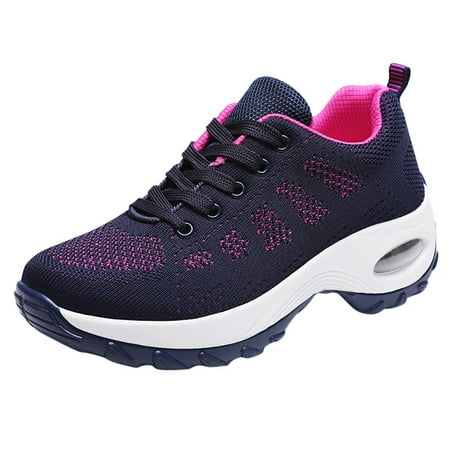 

F21 Fashion Women Mesh Casual Shoe Thick Bottom Rocking Shoe Student Working Sneaker Womens Platform Sneakers Air Cushion Platform Loafers Size 5.5 Black Wide