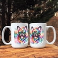 thumbnail image 3 of Hippie French Bulldog Portrait Watercolor Tie-Dye Vintage Styles Mug Dog Lover Gifts Coffee Tea Cup - 00014, 3 of 4