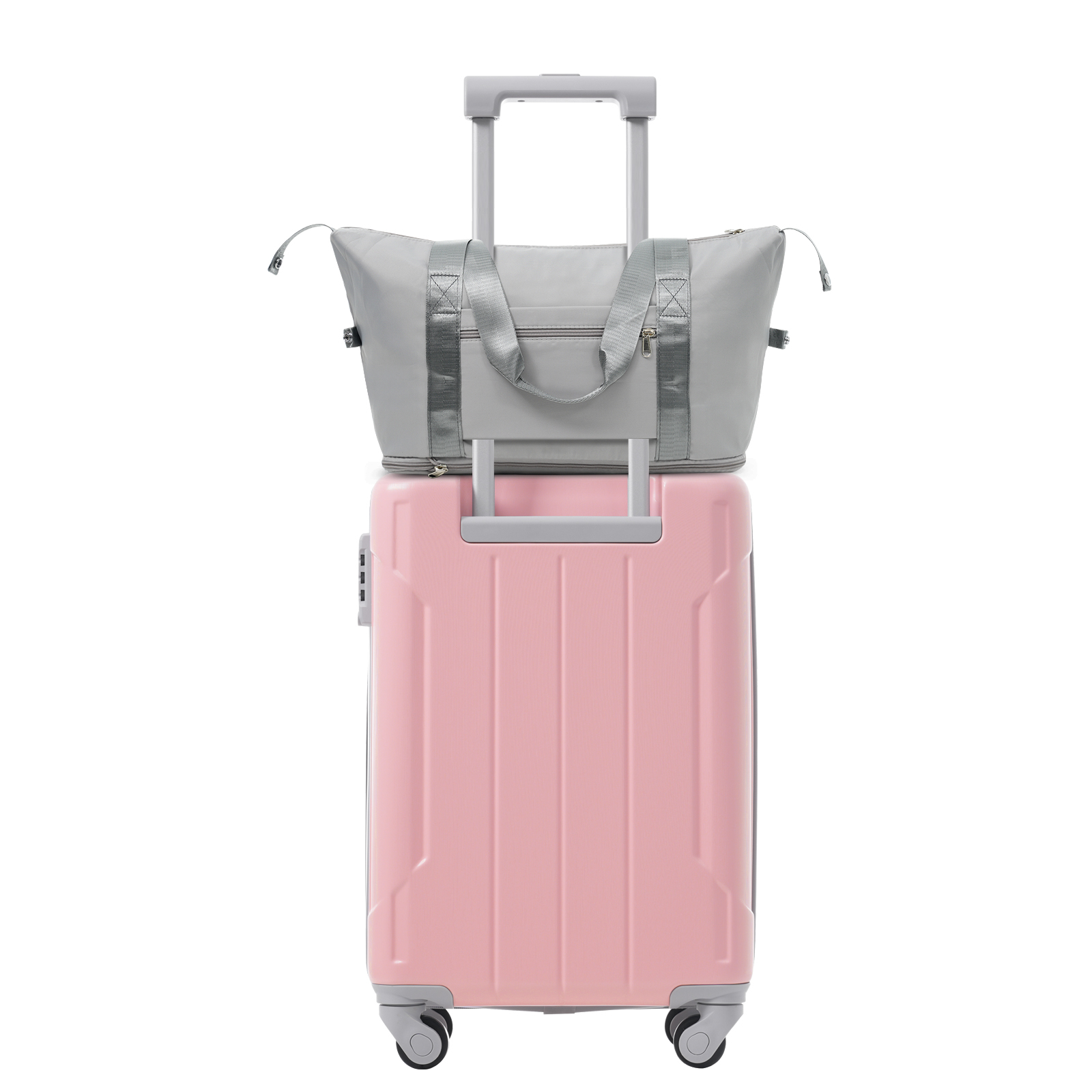 Euroco 20 Inch Carry On Luggage Set 3 Piece,ABS Hardshell Lightweight Suitcase with Spinner Wheels & TSA Lock,Airline Approved Suitcase set for Weedend Getaways,Business Travel,Pink Lady