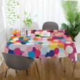 thumbnail image 3 of Yayeee Tablecloths 54" x 72" Rectangle Wrinkle Resistant Party Table Cover, Black Colorful Circles, 3 of 8
