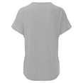 thumbnail image 4 of Baqcunre V-Neck Short Sleeve Pleated Solid Color T-Shirt Button Up Casual Top Women Clothing Womens Tops T Shirts for Women,Womens Fashion Shirts for Women Grey Xl, 4 of 8