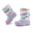 thumbnail image 3 of Kushyshoo Girls Snow Boots with Faux Fur Lining Purple Rainbow Warm Winter Shoes for Kids Size 10, 3 of 7