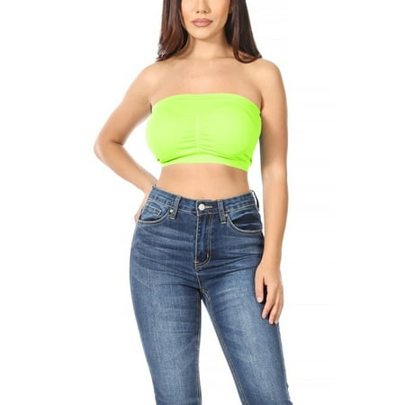 

Women s Basic Stretch Seamless Tube Bra Bandeau Top