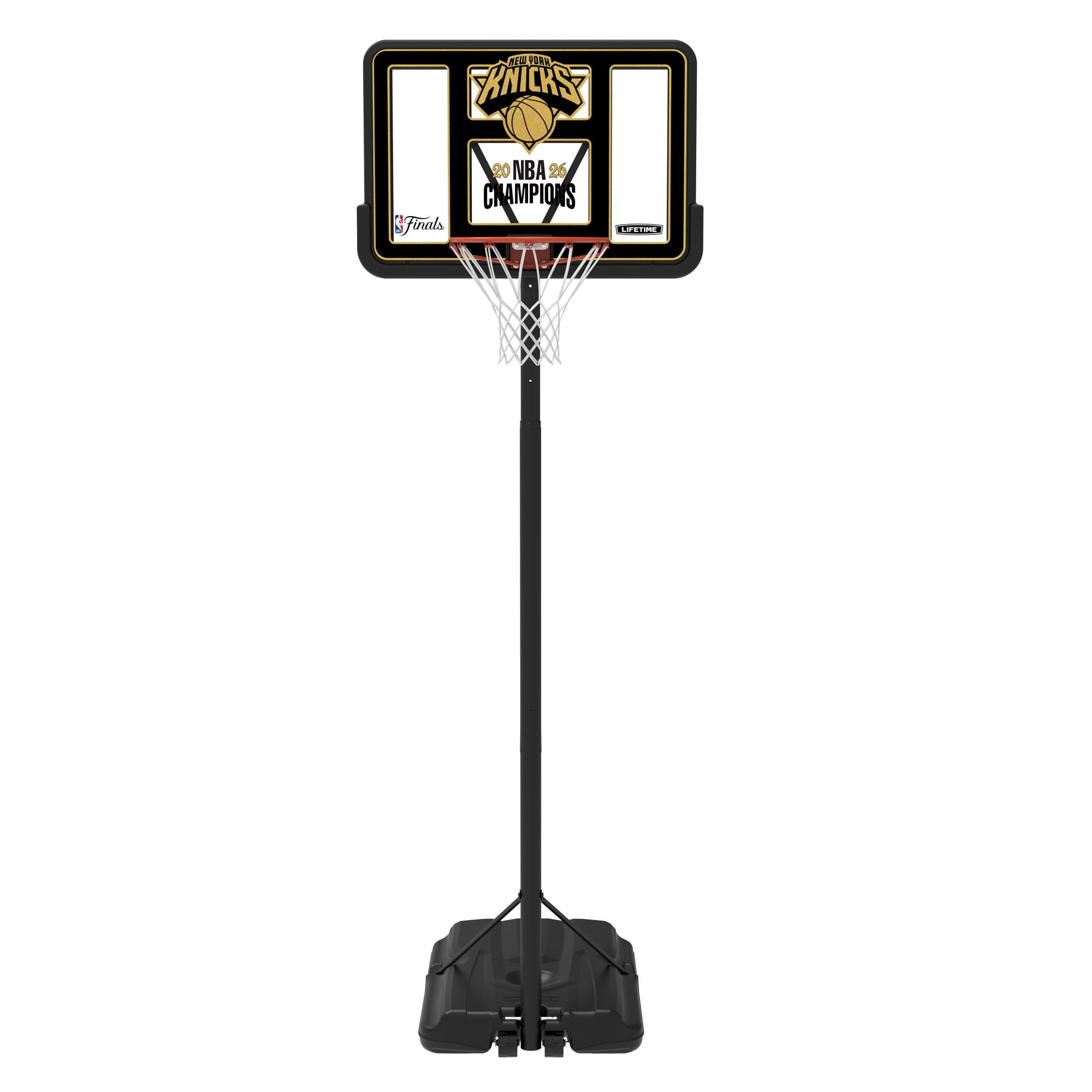 Lifetime NBA New York Knicks Championship Edition 44" Portable Basketball Hoop with Wheels – 7.5 to 10 Ft Adjustable Height