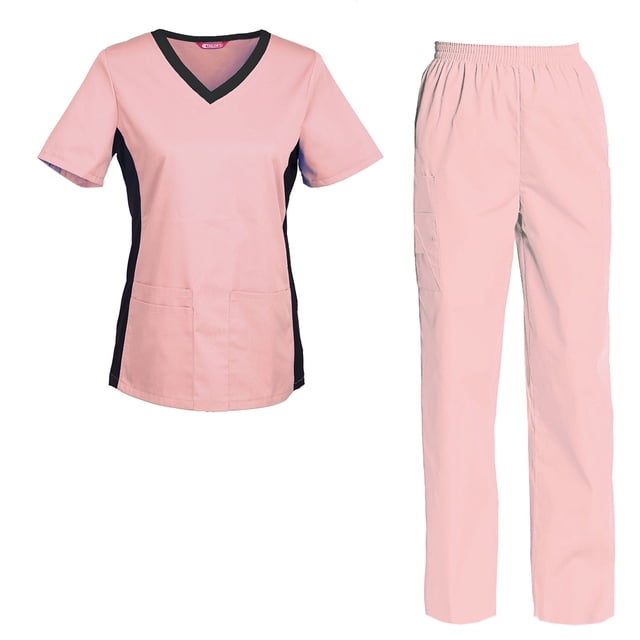 Women's Scrubs Set Scrub Top and Pants Scrubs Set