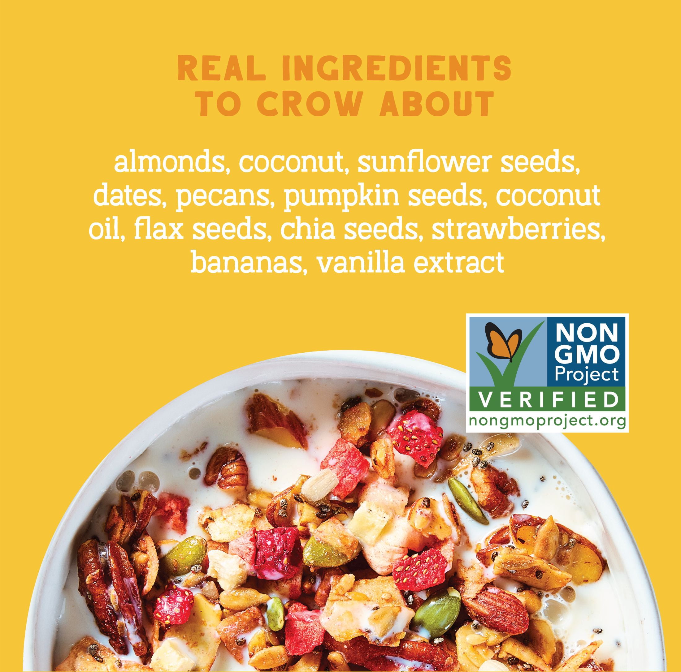(4 pack) Seven Sundays Grain-Free Strawberry Banana Nut Granola with Nuts, Gluten-Free, Resealable Bag