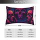 thumbnail image 2 of Fotbe Purple-Red Skull Funda de Almohada Decorativa Estilo Occidental, Lujo en Algodón, Fundas para Almohadas King, Cojín Estampado para Decoración del Hogar-20"x30", 2 of 6