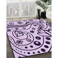 thumbnail image 3 of Ahgly Company Machine Washable Indoor Square Transitional Rebecca Purple Area Rugs, 8' Square, 3 of 7