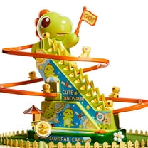 Small Dinosaur Climbing Slide Stair Toy for Toddlers 3-5 - Electric Dinosaur Race Tracks Slide Toy with Light and Music, Toddler Toys Birthday Gifts for 3 4 5 Years Old Boys Girls