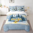 thumbnail image 3 of Manfei Cute RV Car 7-Piece Twin Bedding,Adventure Theme Bedding Comforter Set,Blue Yellow, 3 of 6